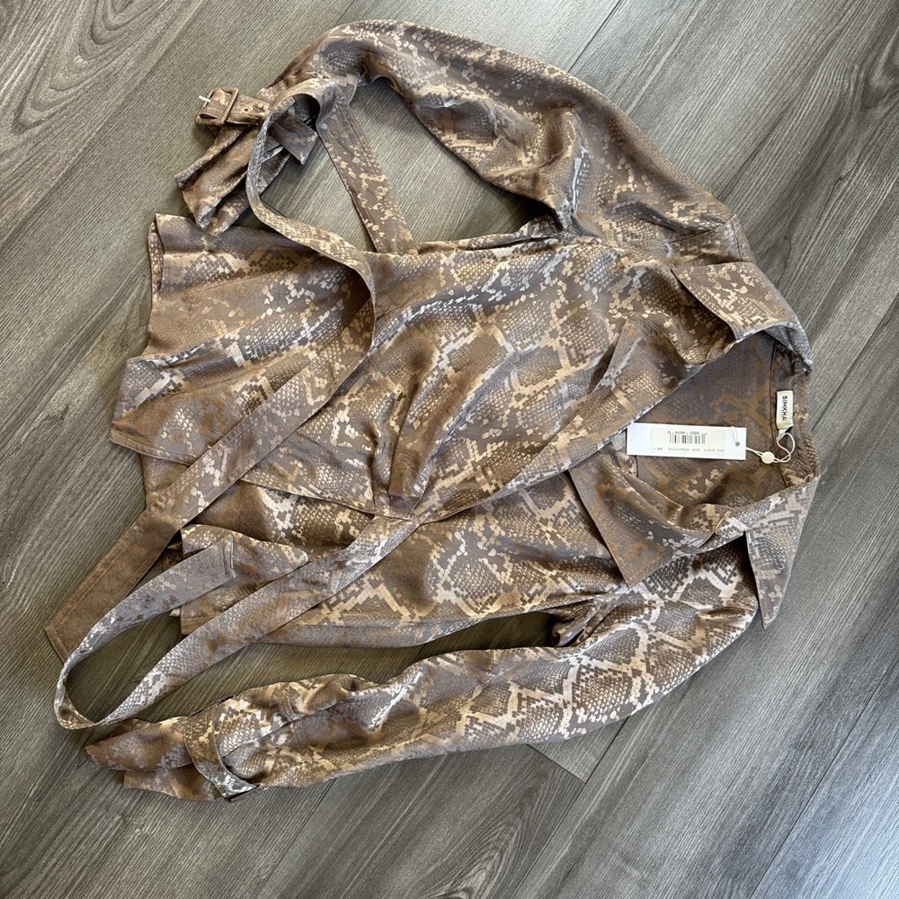 Jonathan Simkhai python print blouse - Picture 2 of 3